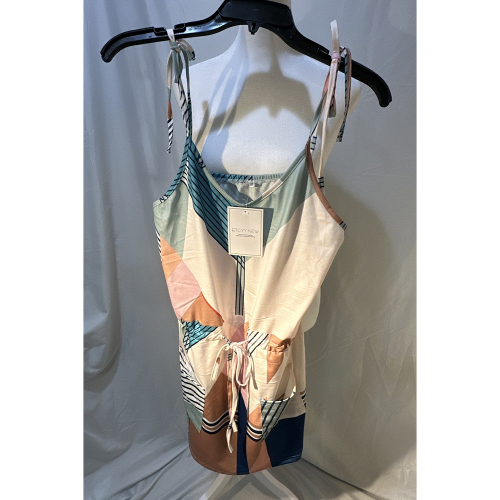 ETCYY NWT Abstract Retro 60s Colorblock Dress Women’s Medium Beach/Resort Style